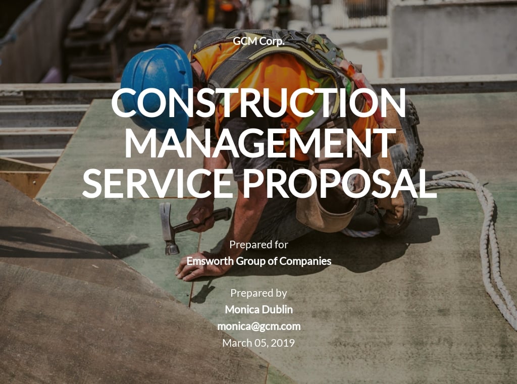 Proposal For Construction Project Pdf
