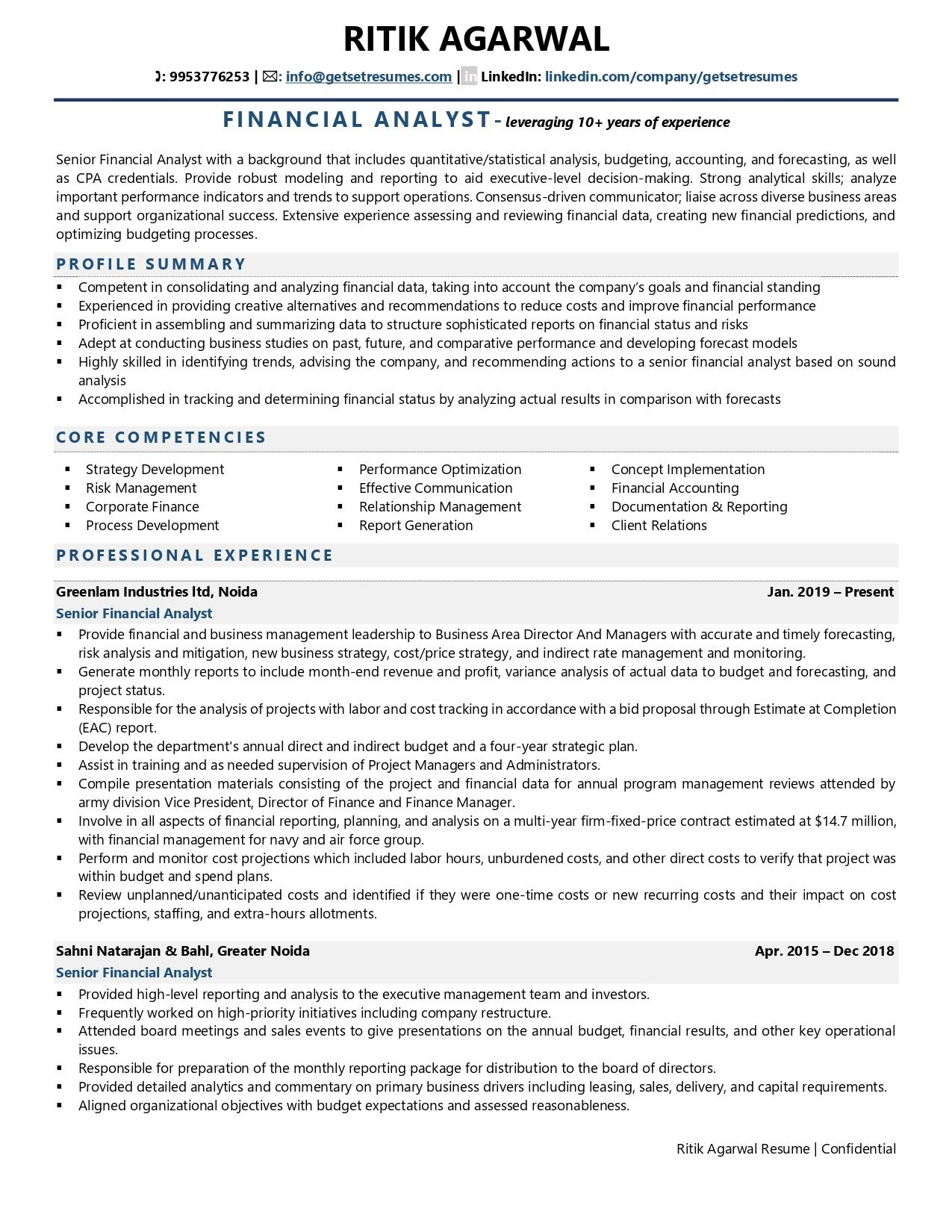 10 Financial Business Analyst Resume